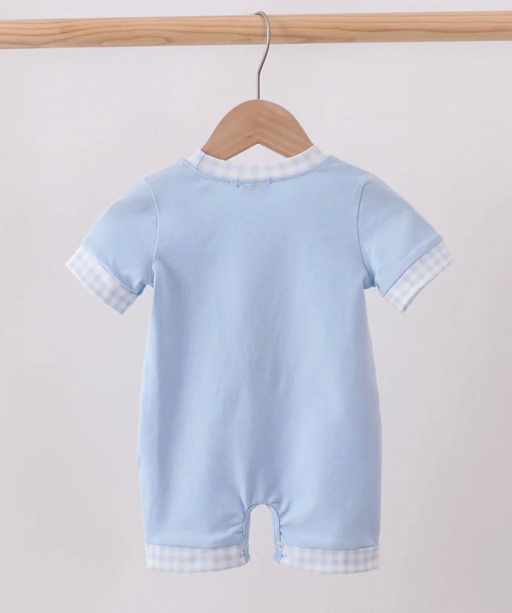 Blue Jack-O-Lantern Appliqué Romper