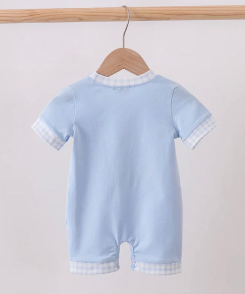 Blue Jack-O-Lantern Appliqué Romper