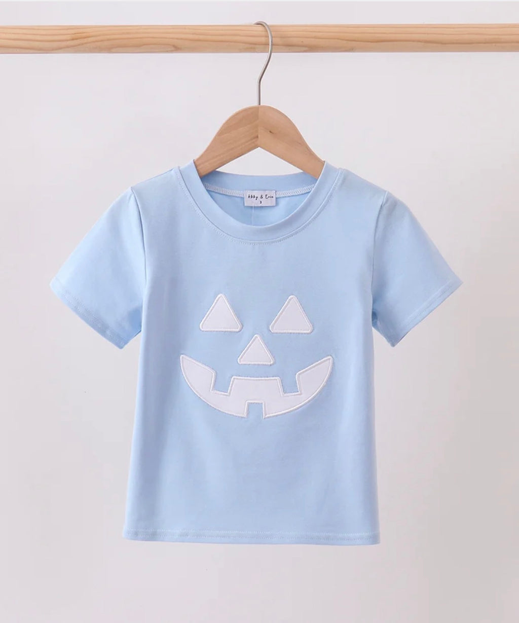 Blue Jack-O-Lantern Appliqué Top