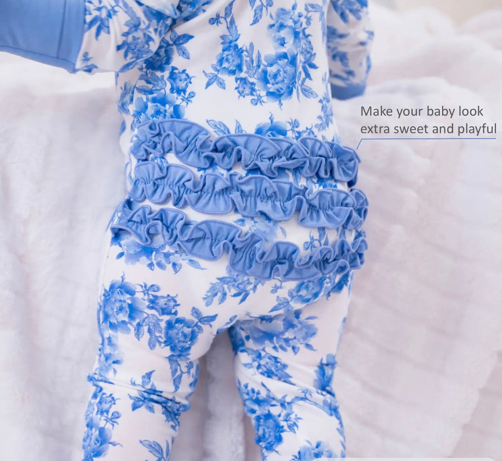 Blue Peony Bamboo Zippy