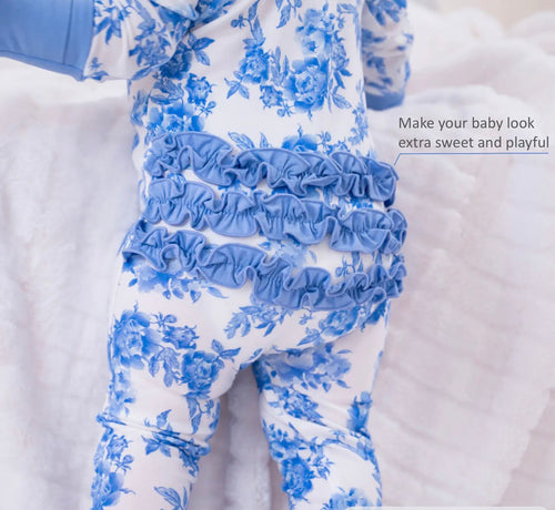 Blue Peony Bamboo Zippy