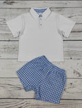 Blue Gingham Short Set