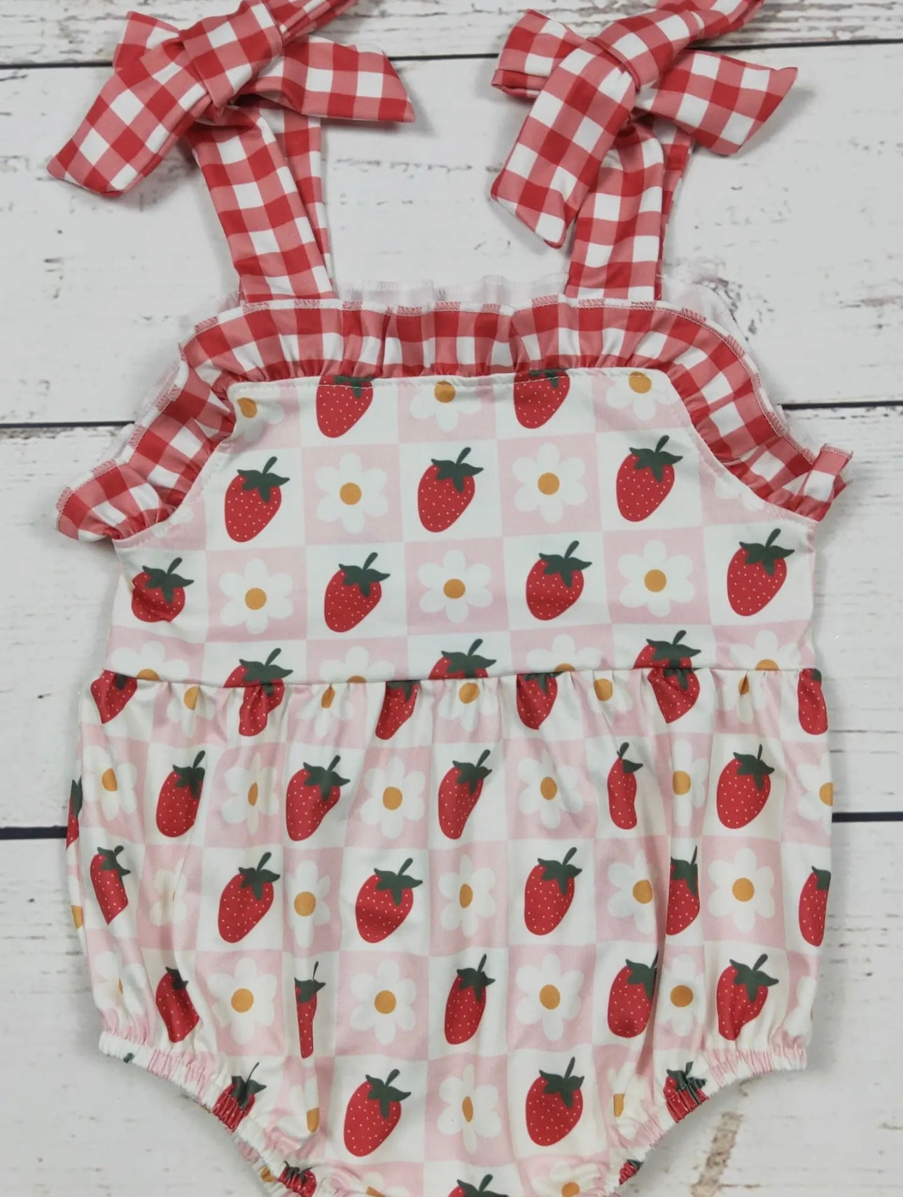 Strawberry Patch Bubble Romper
