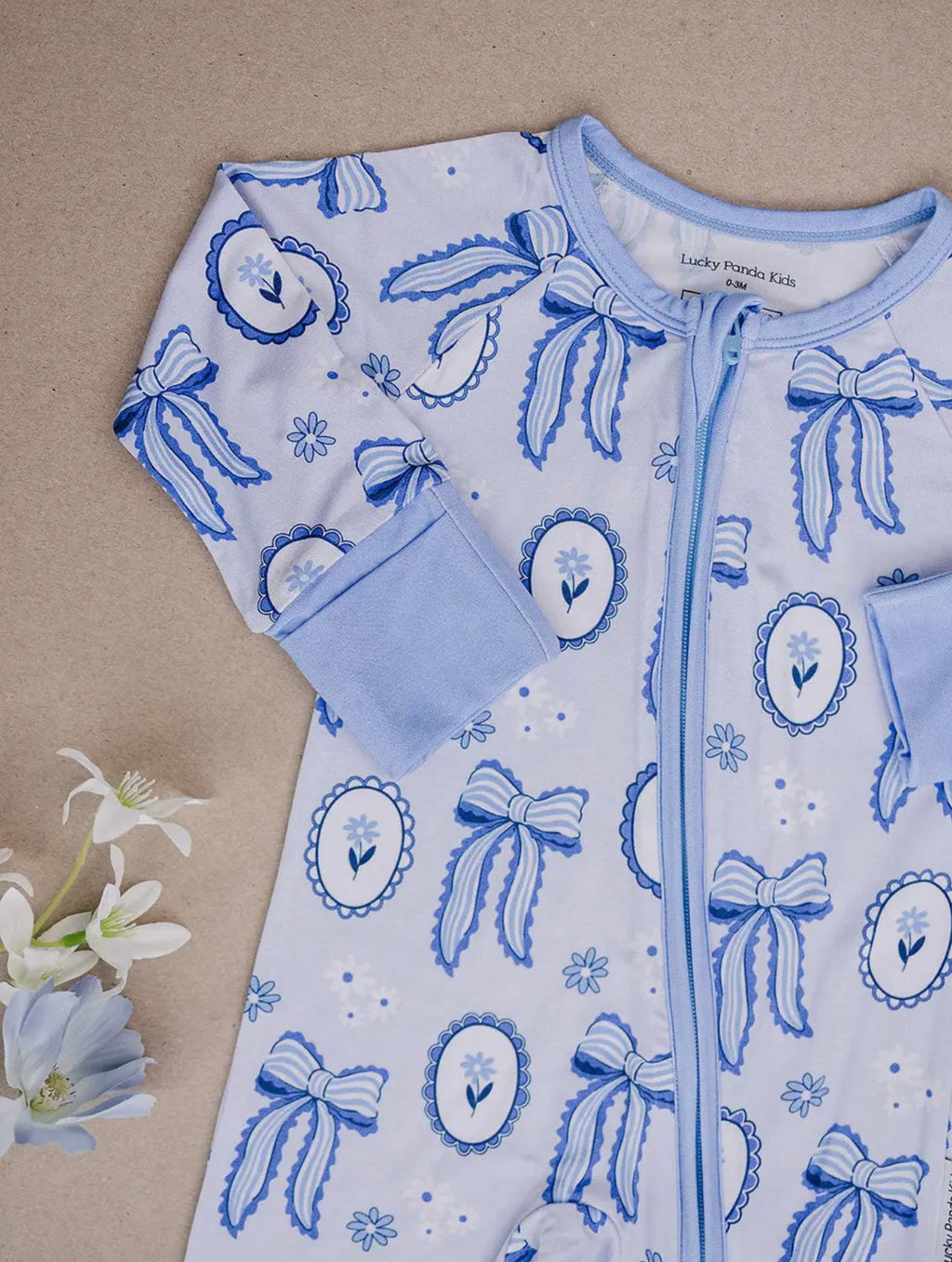 Blue Bow Bamboo Zippy