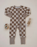Latte Checkered Bamboo Zippy