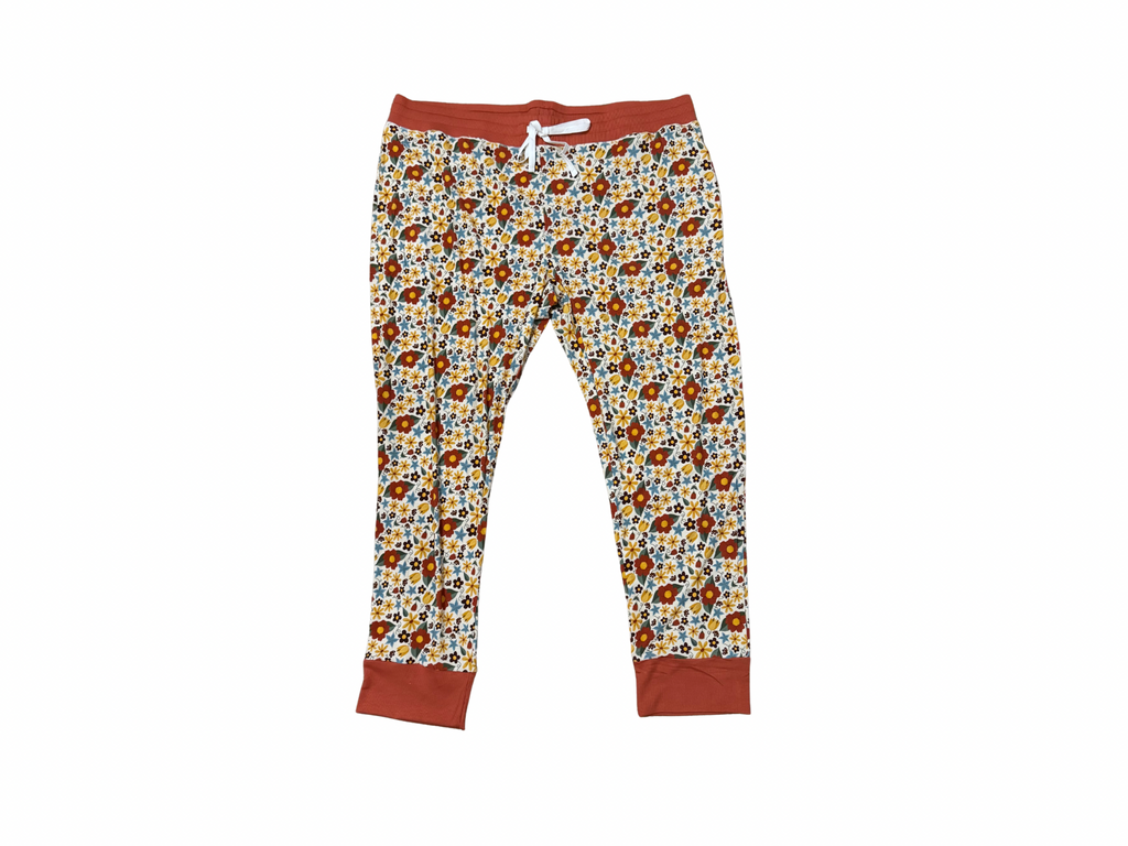 Floral Ribbed Bamboo Joggers