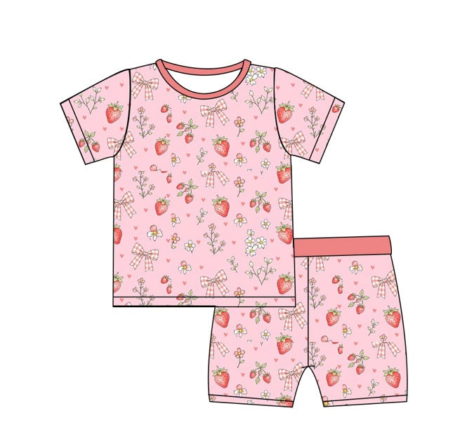 Strawberry Sweetheart Bamboo Short Set