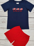 God Bless the USA Shorts Set